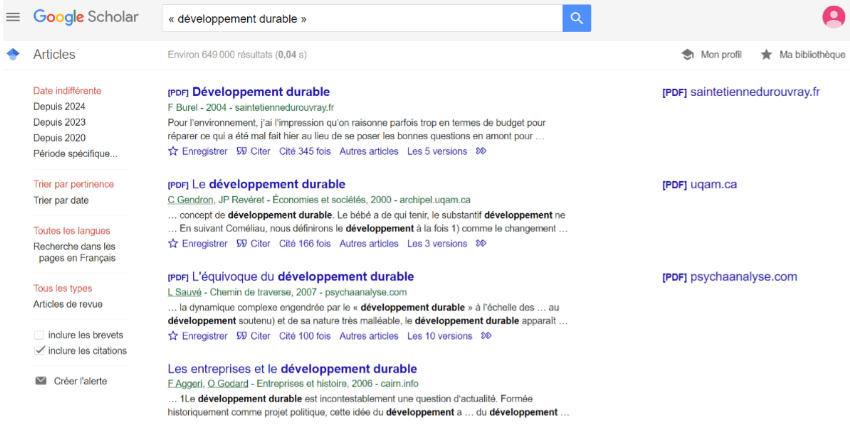google scholar mémoire