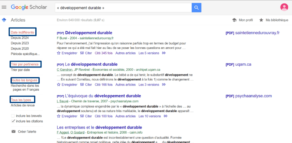 mémoire google scholar recherche académique
